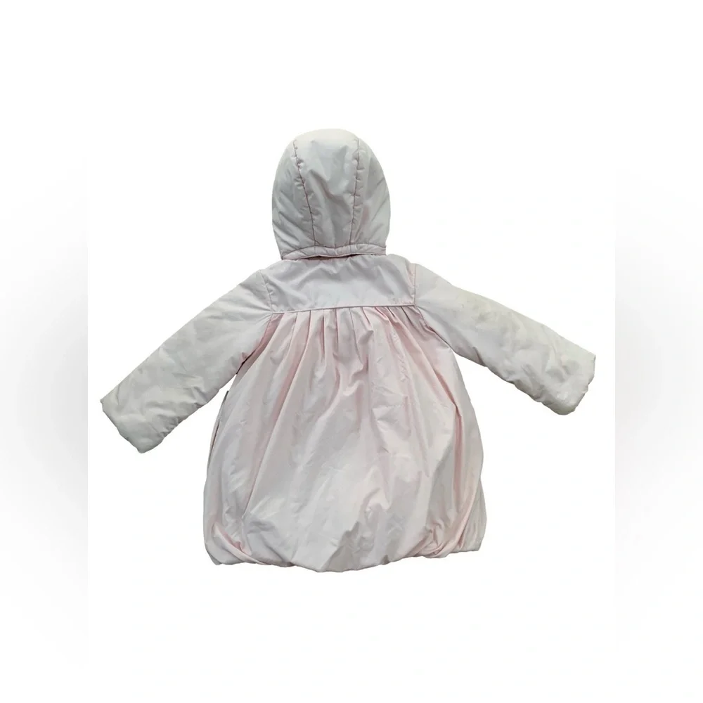 Jacadi Size 3 Years Blush Pink Bow Front Puffer Coat